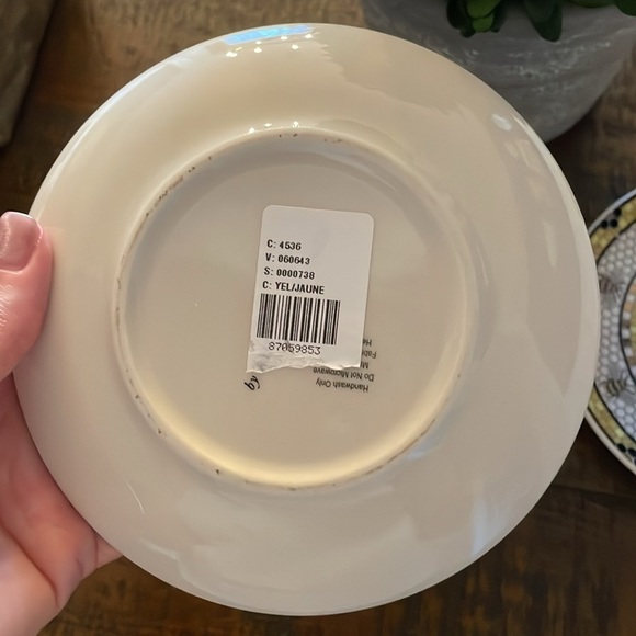 SET OF 2-Anthropologie Bistro Tile Espresso Cup & Saucer Garden Collection Bee - Picture 5 of 8